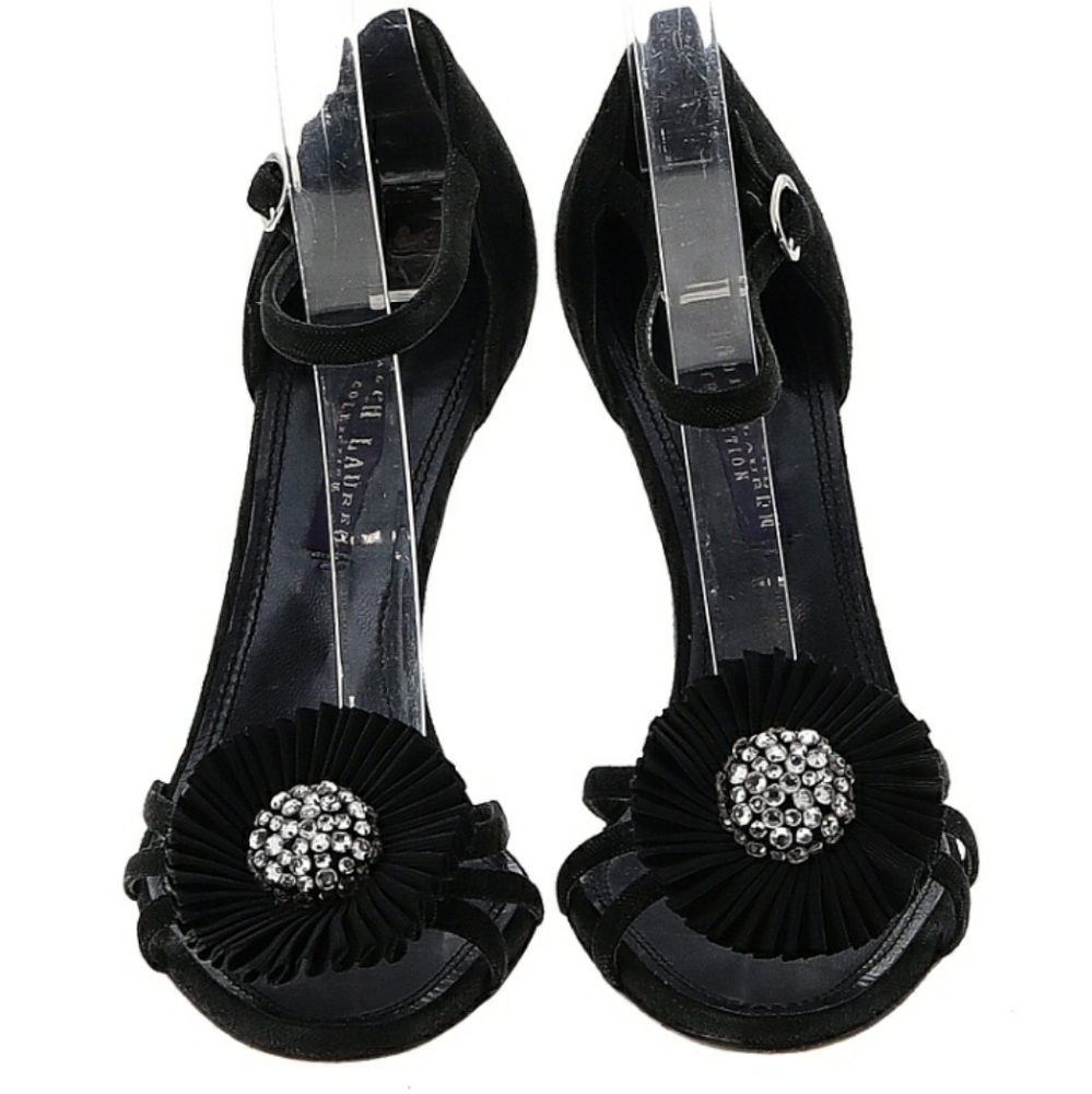 Ralph Lauren 8.5  black suede, hill 3.75